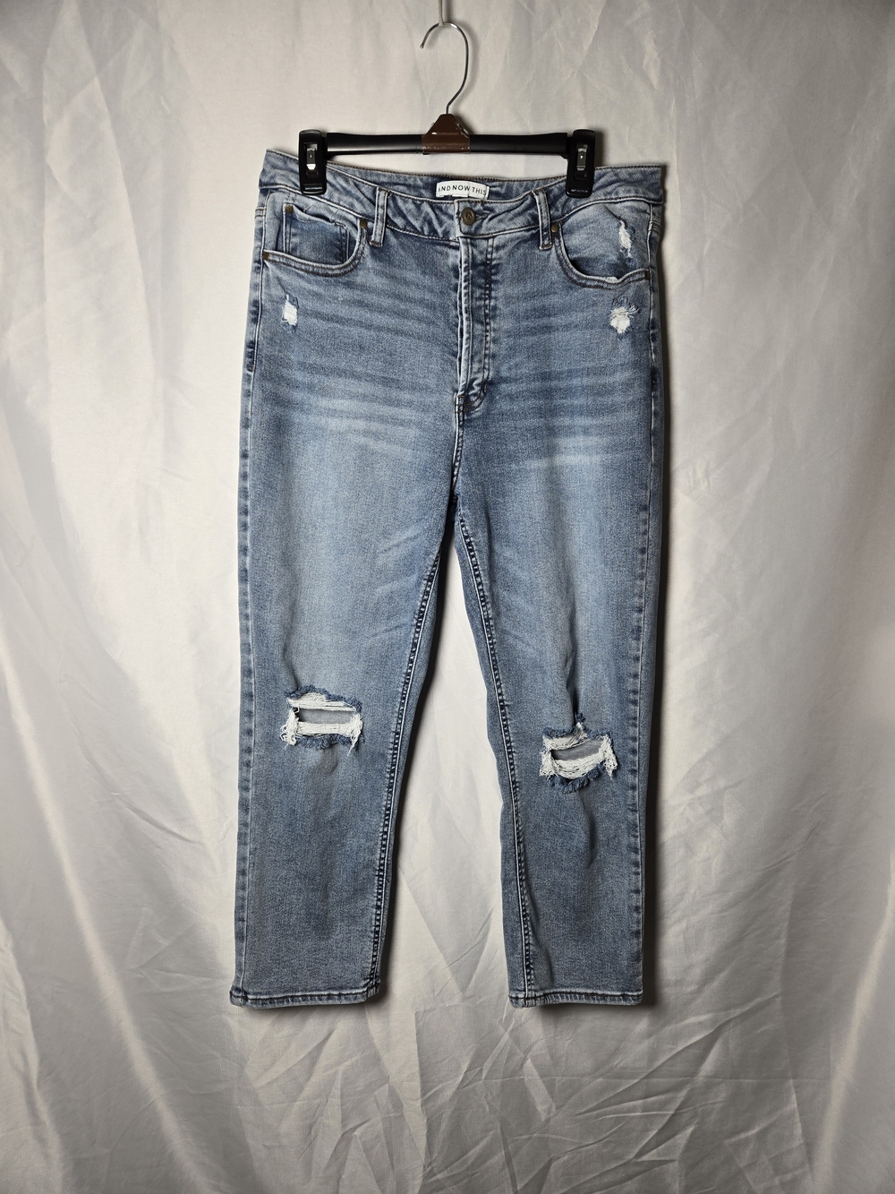 Light Blue Distressed Skinny Jeans - Unknown Brand